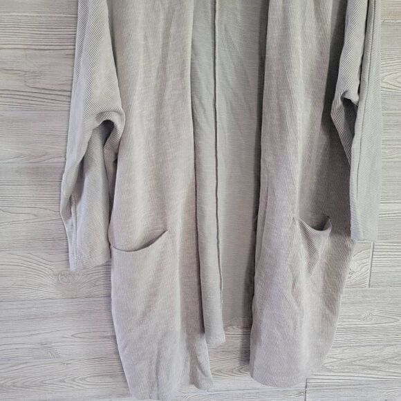 Donni Anthropologie Sandwash Ribbed Cardigan Open Sweater Jacket OSFM - Picture 4 of 6